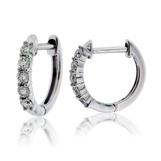Small Diamond Huggie Hoop Style Earrings - Park City Jewelers