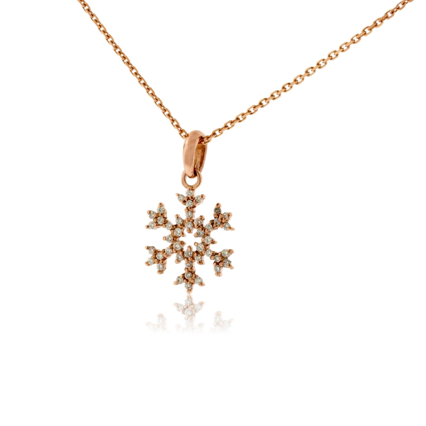 Small Pave Diamond Snowflake Necklace - Park City Jewelers