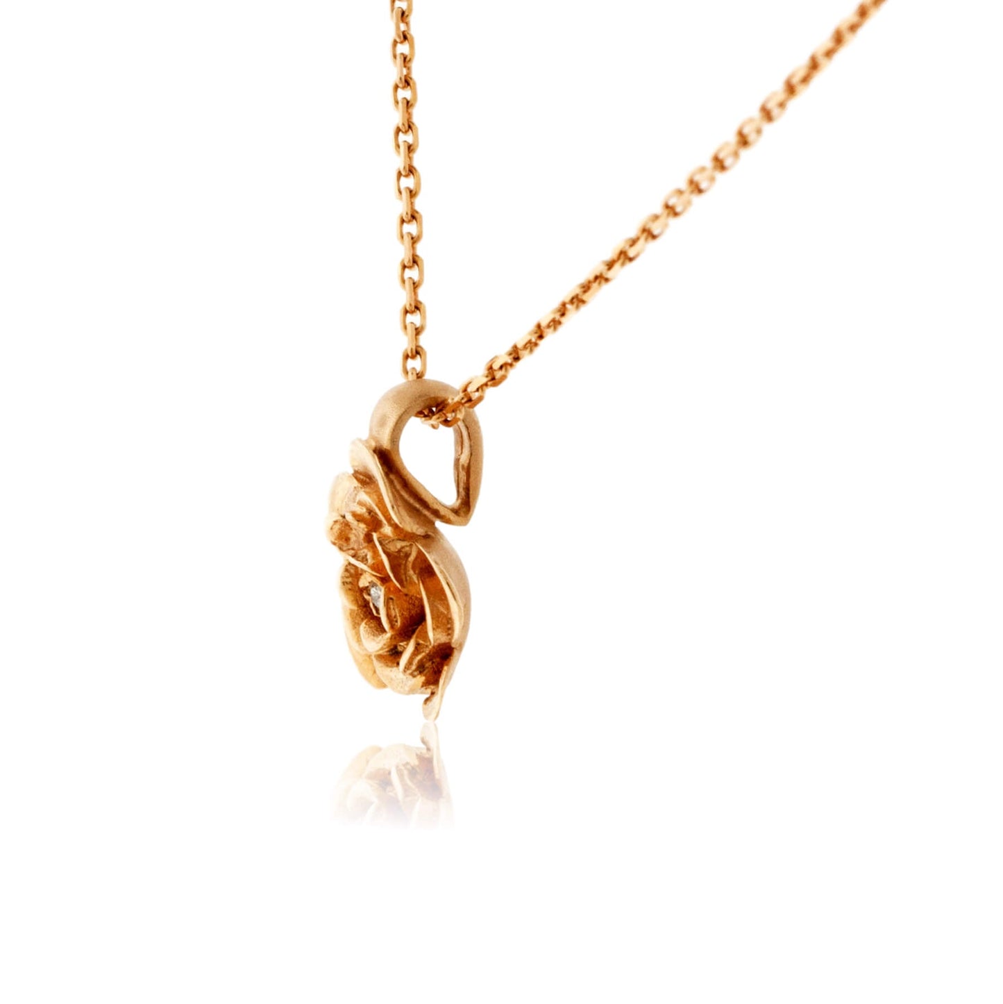 Small Rose & Diamond Pendant - Park City Jewelers