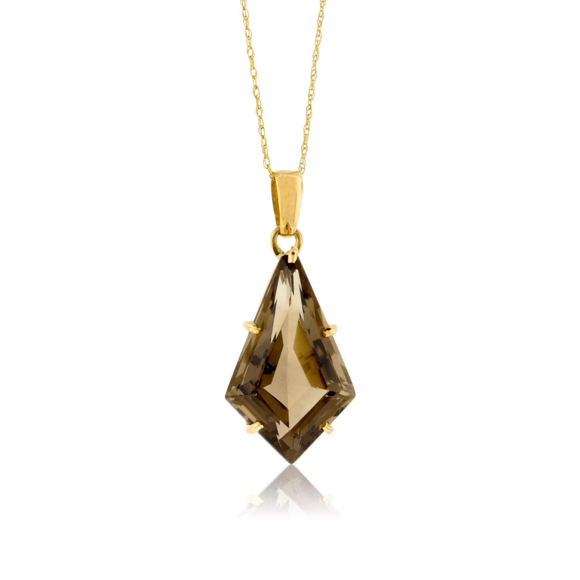 Smoky Quartz Fancy Cut Solitaire Pendant - Park City Jewelers