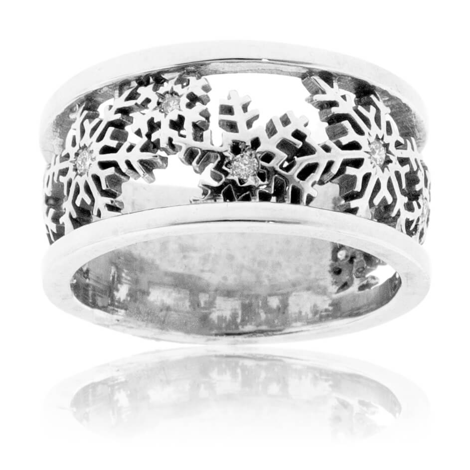 Snowflake Cutout Band with Diamonds - Park City Jewelers