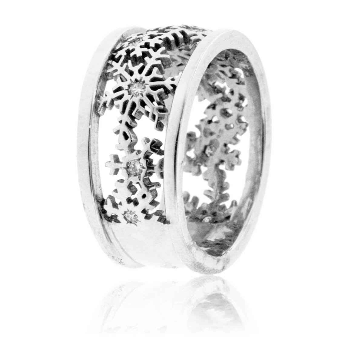 Snowflake Cutout Band with Diamonds - Park City Jewelers