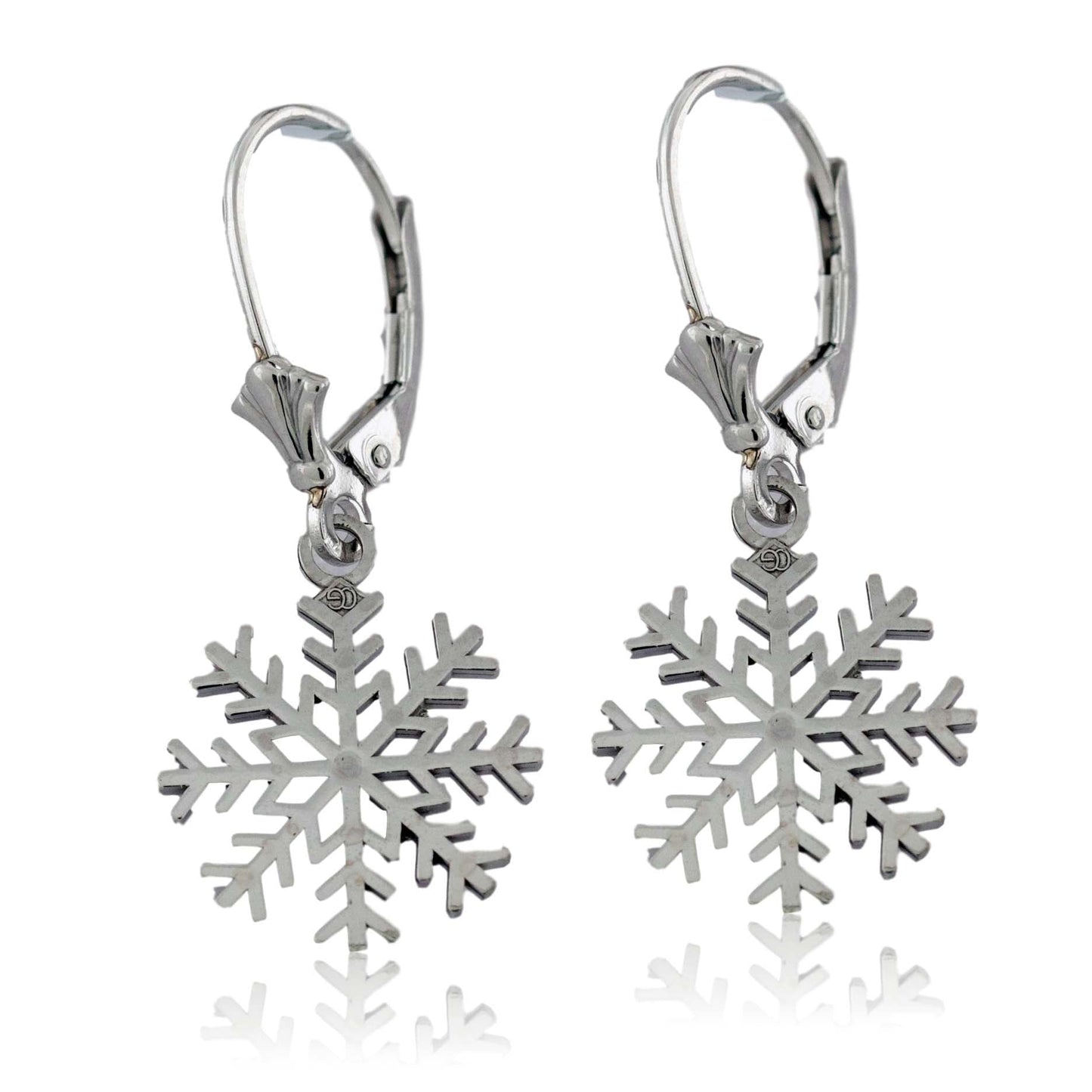 Snowflake Leverback Dangle Earrings - Park City Jewelers