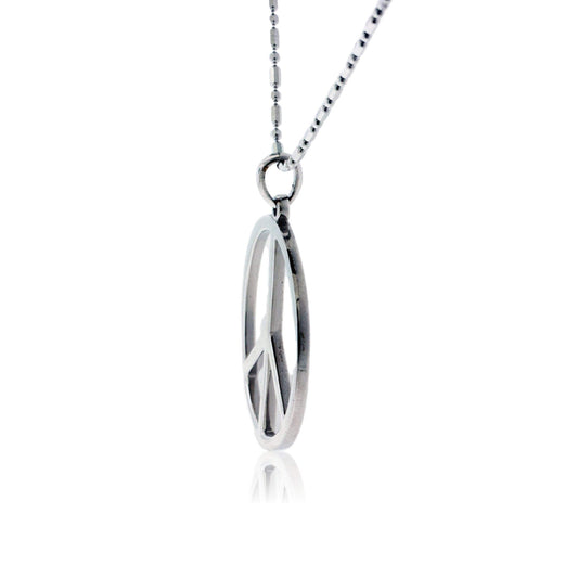 Solid Peace Sign Pendant - Park City Jewelers