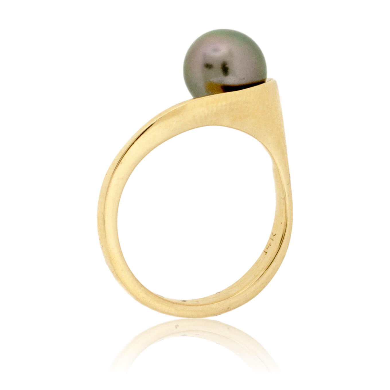 Solitaire Tahitian Pearl Unique Shape Style Ring - Park City Jewelers