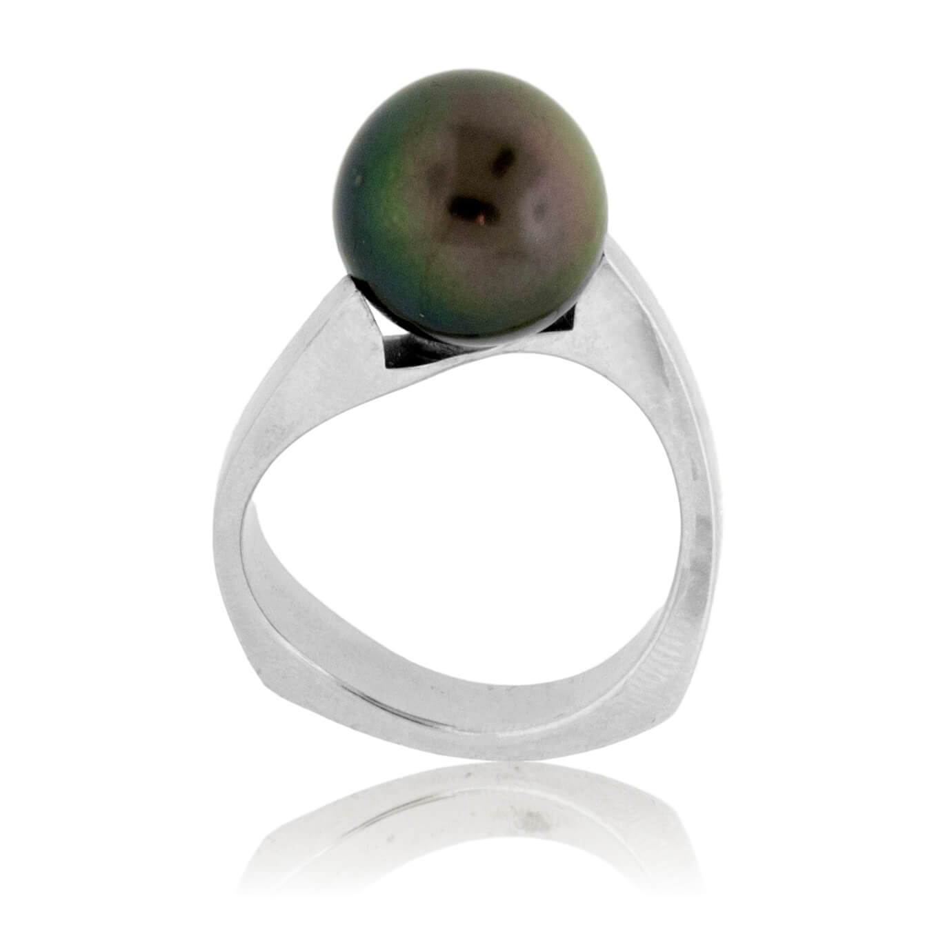 Solitaire Tahitian Pearl Unique Shape Style Ring - Park City Jewelers