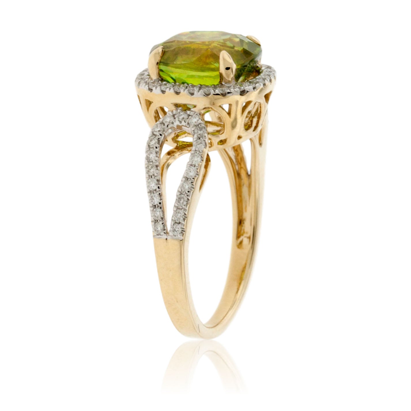 Sphene & Diamond Halo Ring - Park City Jewelers