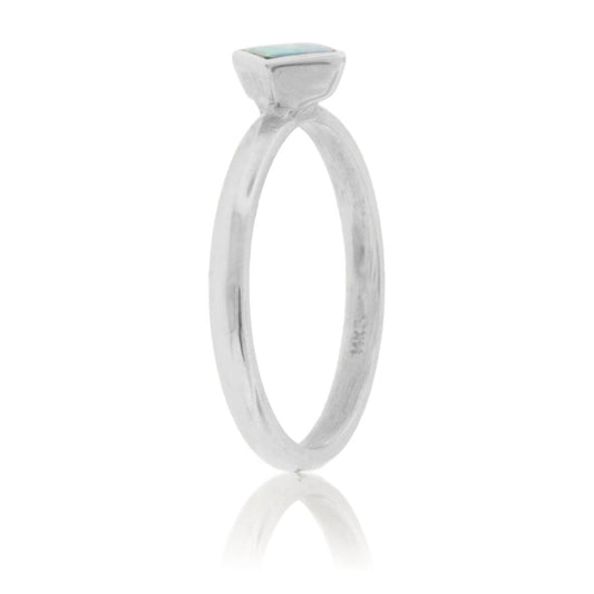 Square On Point Opal Inlay Ring - Park City Jewelers