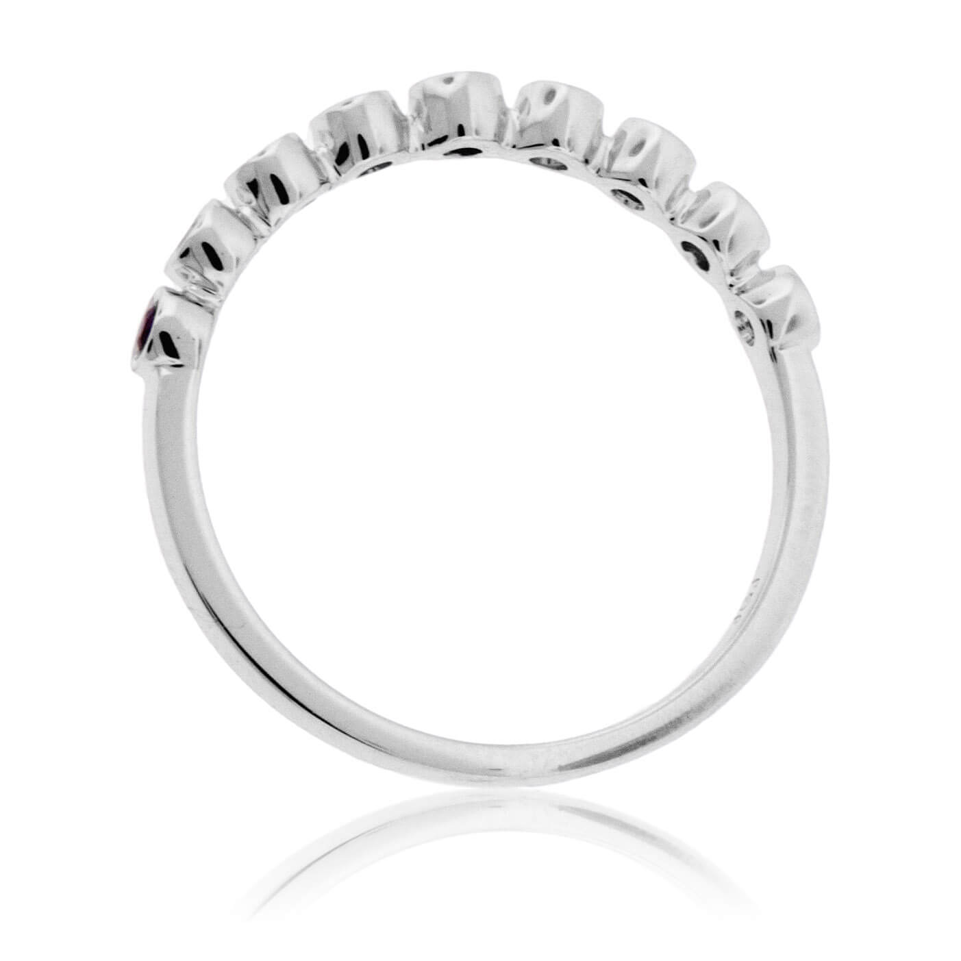 Stackable Round Ruby and Round Diamond Band - Park City Jewelers
