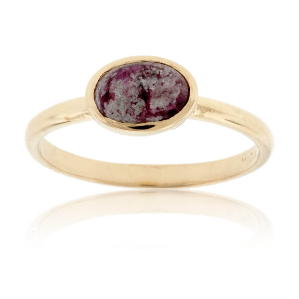 Stackable Style Oval Red Emerald Cabochon Ring - Park City Jewelers