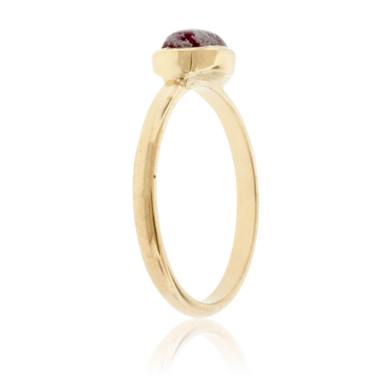 Stackable Style Oval Red Emerald Cabochon Ring - Park City Jewelers