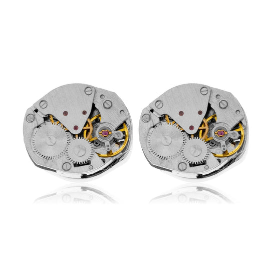 Stainless Steel Watch-Movement Steampunk Style Cuff Links - Park City Jewelers