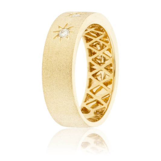 Star Set Diamond Stone Finish Band - Park City Jewelers