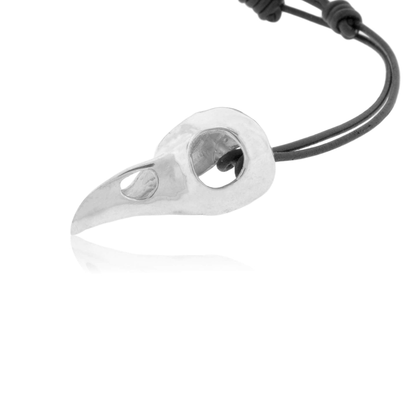 Steampunk Style Raven Skull Pendant on Leather Cord - Park City Jewelers