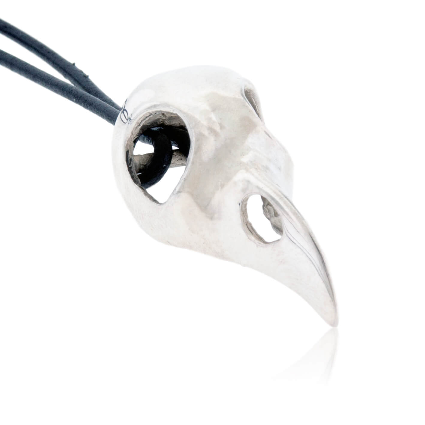 Steampunk Style Raven Skull Pendant on Leather Cord - Park City Jewelers