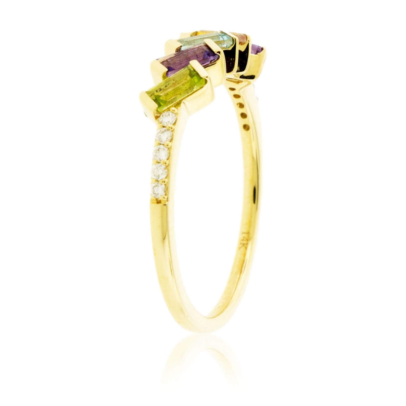 Step Cut Mixed Gemstone Rainbow Ring - Park City Jewelers