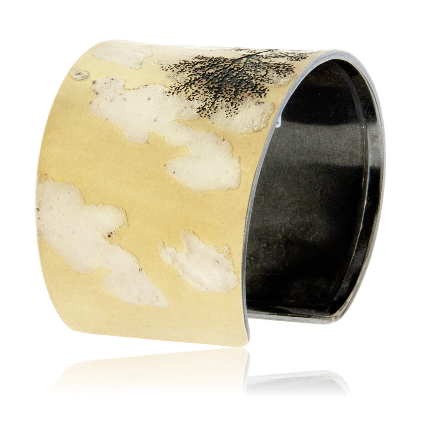 Sterling Silver & 18K Yellow Gold Meadows and Mountain Stream Cuff Bracelet - Park City Jewelers