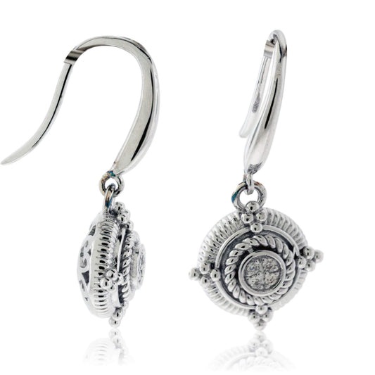 Sterling Silver Dangle Diamond Earrings - Park City Jewelers