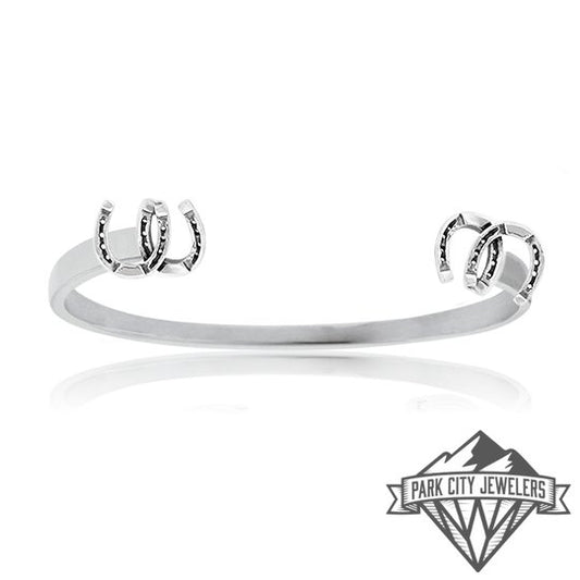 Sterling Silver Double Horse Shoe Bracelet - Park City Jewelers