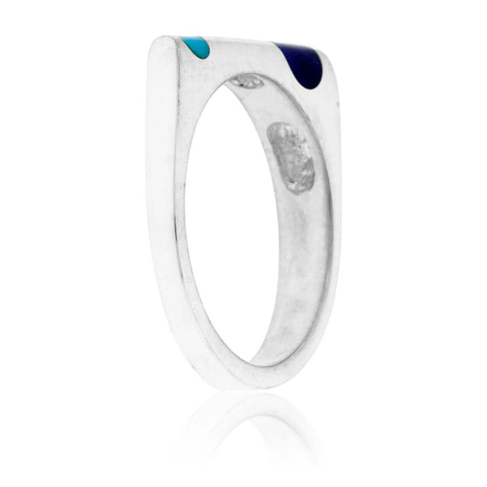 Sterling Silver Double Inlay Turquoise & Sugilite Ring - Park City Jewelers