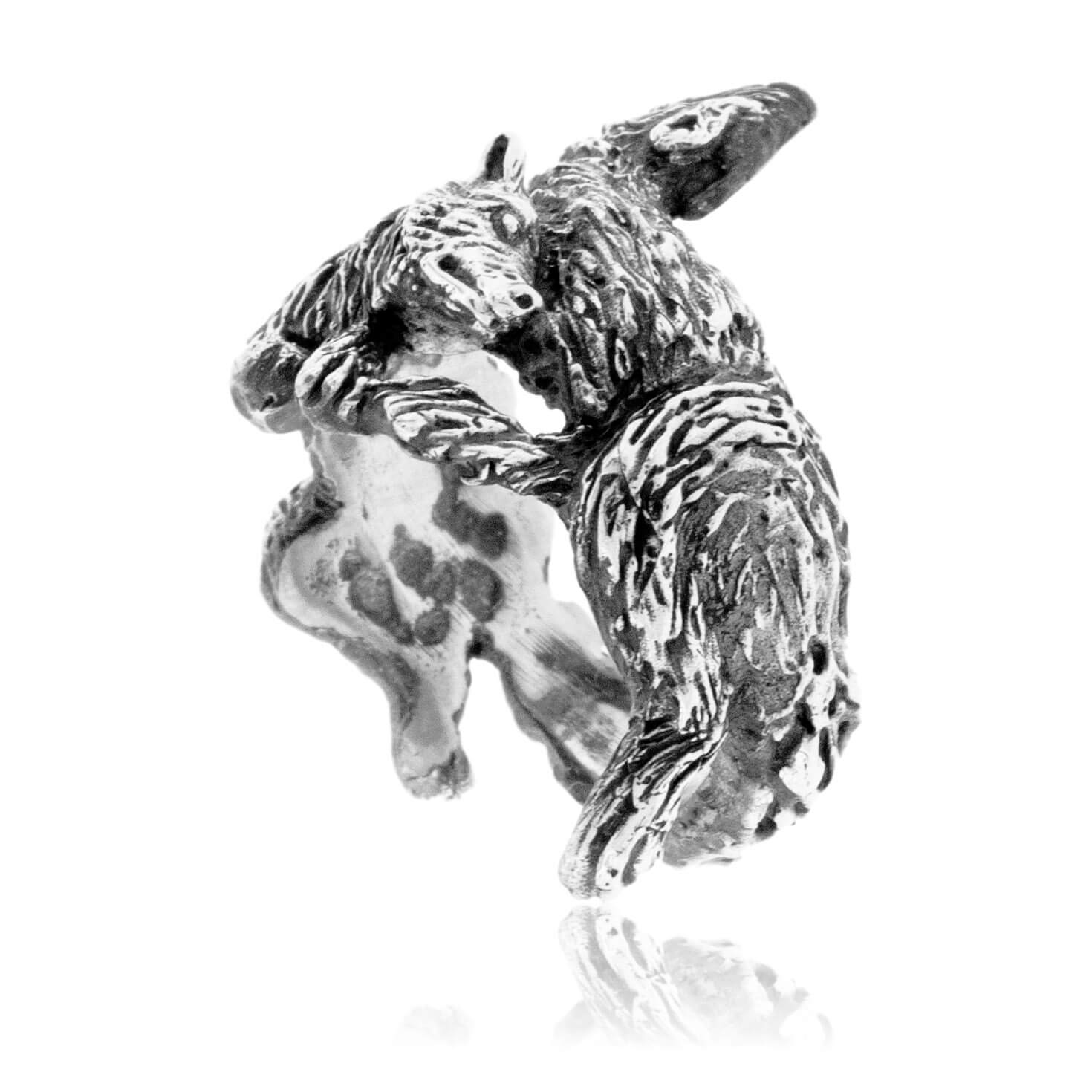 Sterling Silver Double Wolf Ring - Park City Jewelers
