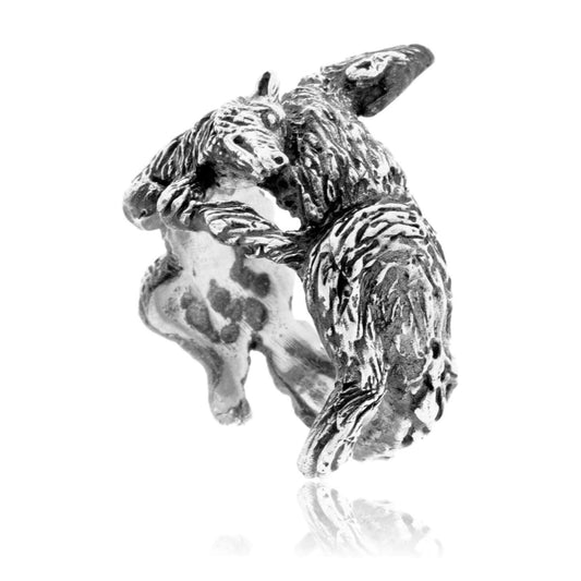 Sterling Silver Double Wolf Ring - Park City Jewelers