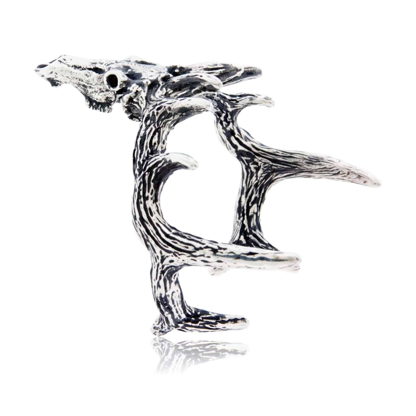 Sterling Silver European Mount Elk Skull Bracelet - Park City Jewelers