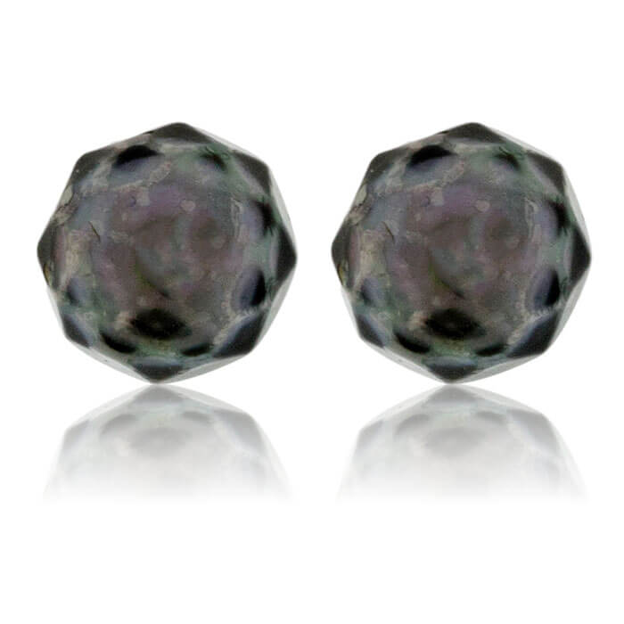Sterling Silver Faceted Pearl Stud Earrings - Park City Jewelers