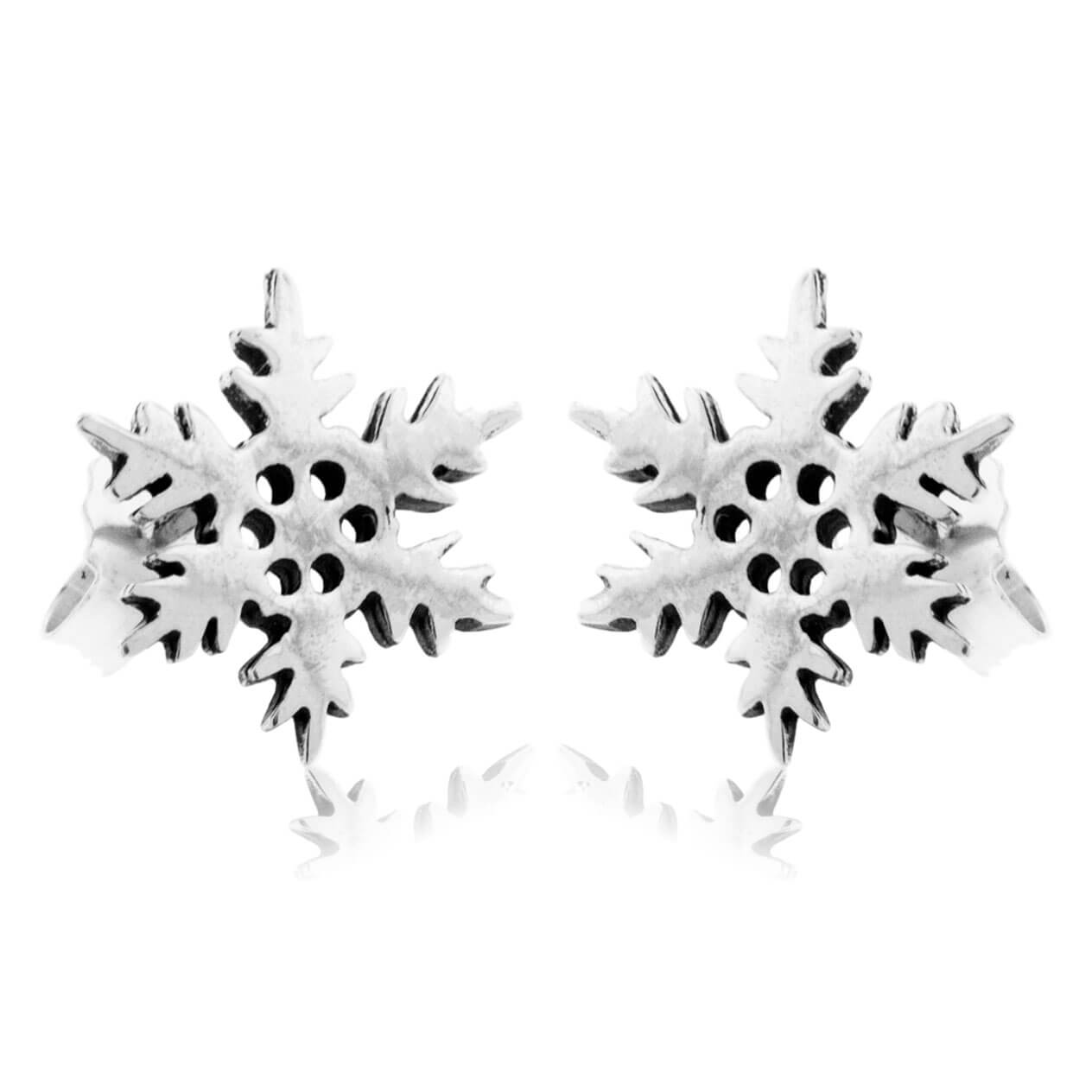 Sterling Silver Post Snowflake Earrings - Park City Jewelers