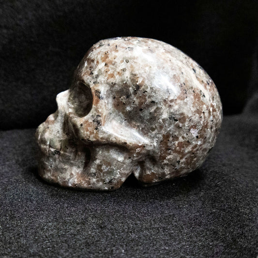 Syenite with Sodalite Carved Skull Highly Fluorescent - Park City Jewelers