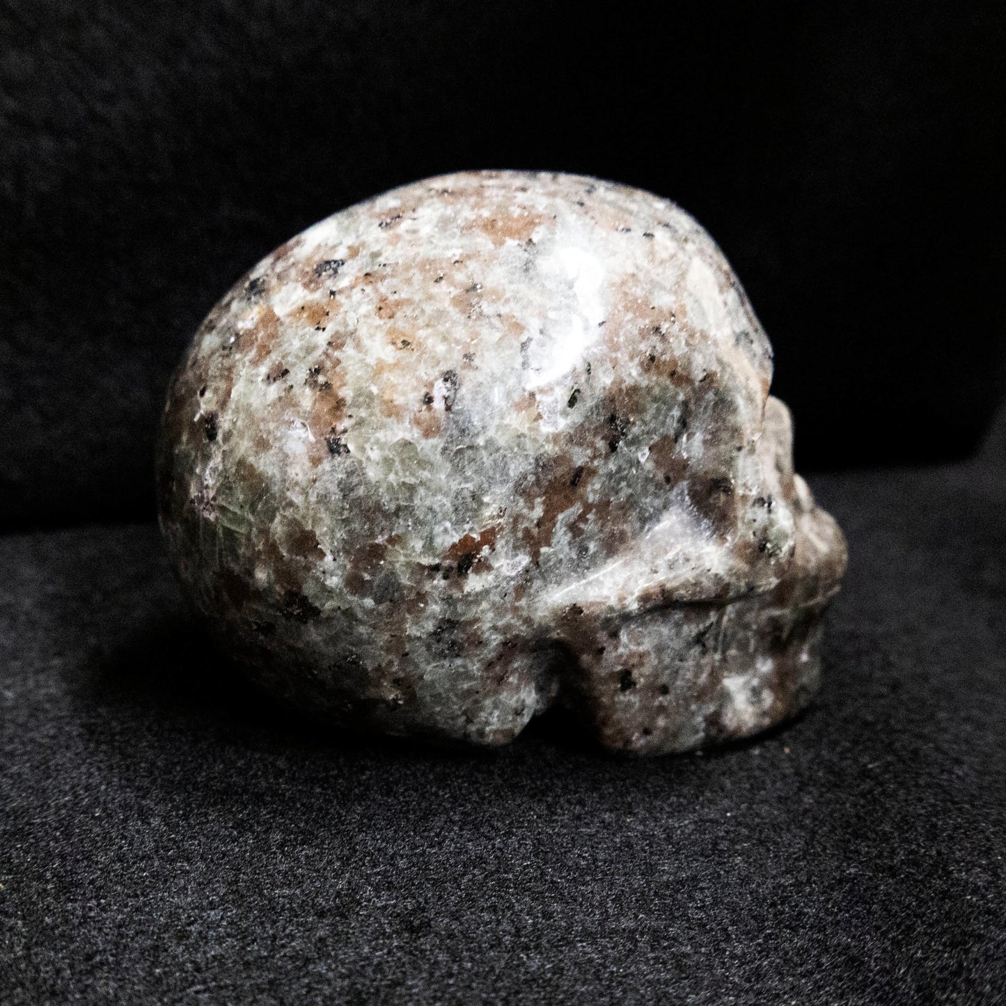 Syenite with Sodalite Carved Skull Highly Fluorescent - Park City Jewelers