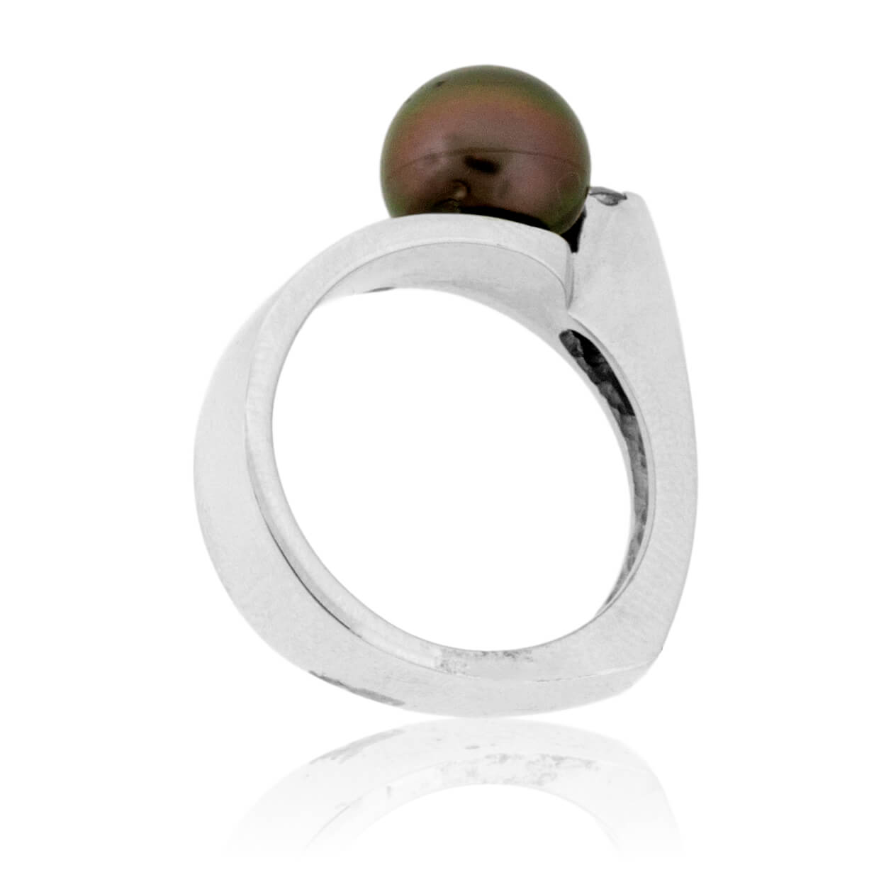 Tahitian Pearl & Mine Cut Diamond Ring - Park City Jewelers