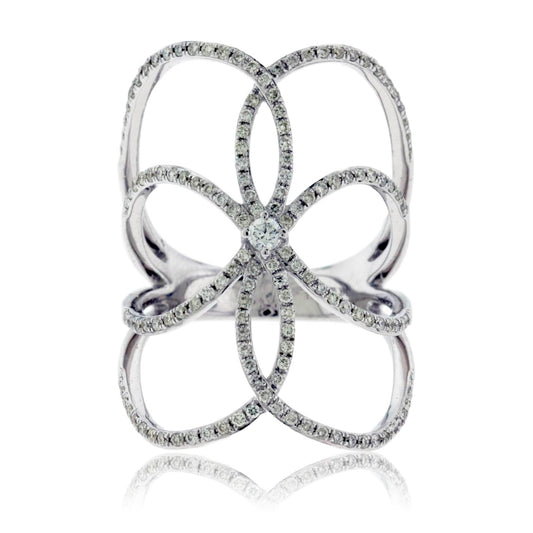 Tall Draped Diamond Right Hand Ring - Park City Jewelers