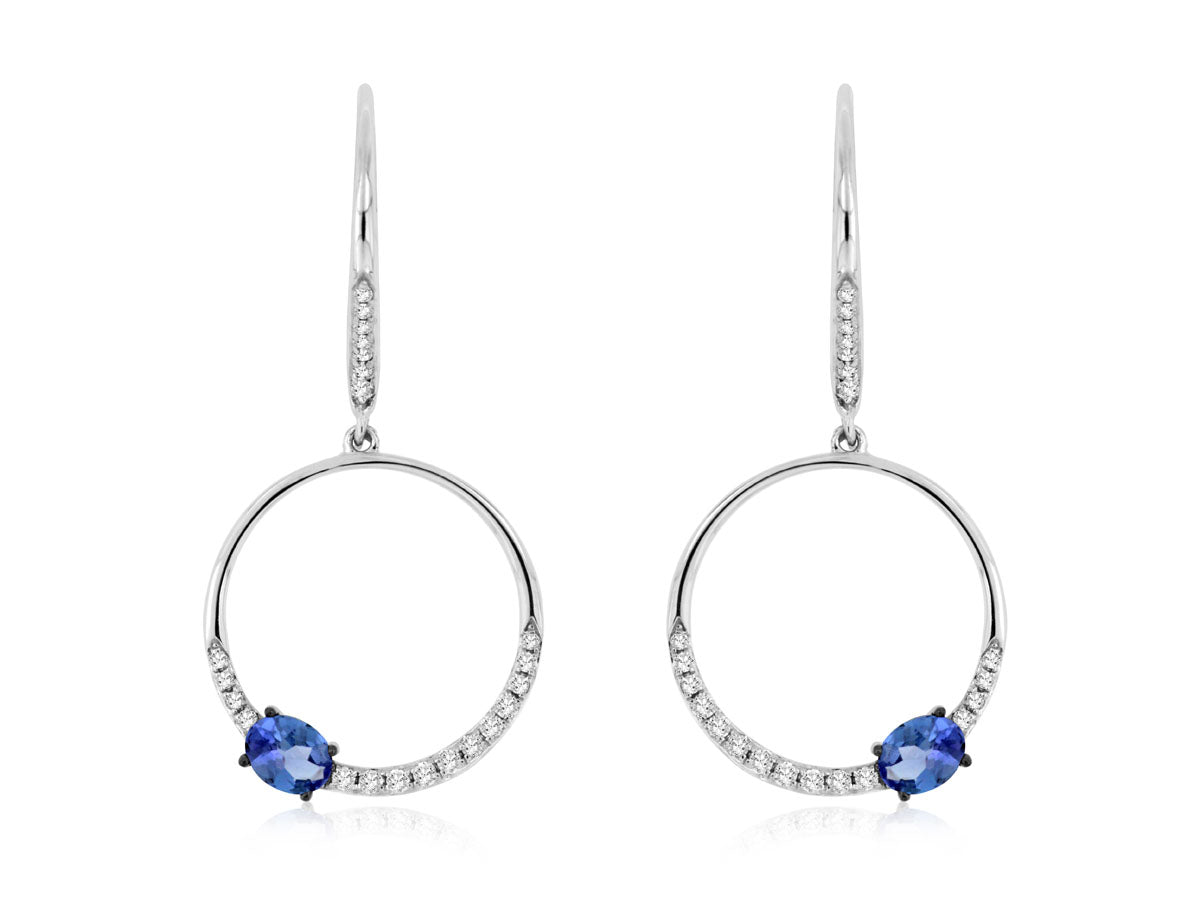 Tanzanite and Diamond Dangle Earrings - Park City Jewelers