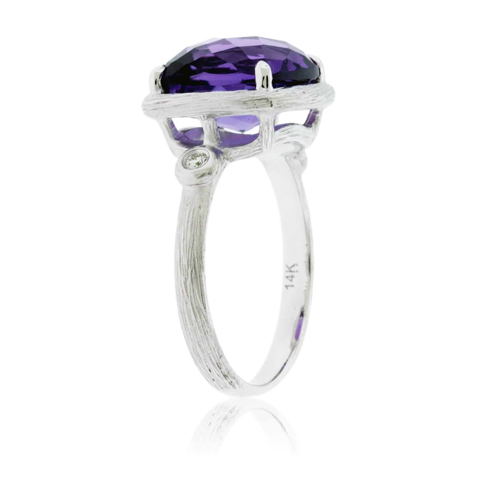 14k amethyst w/diamond accent ring cheapest