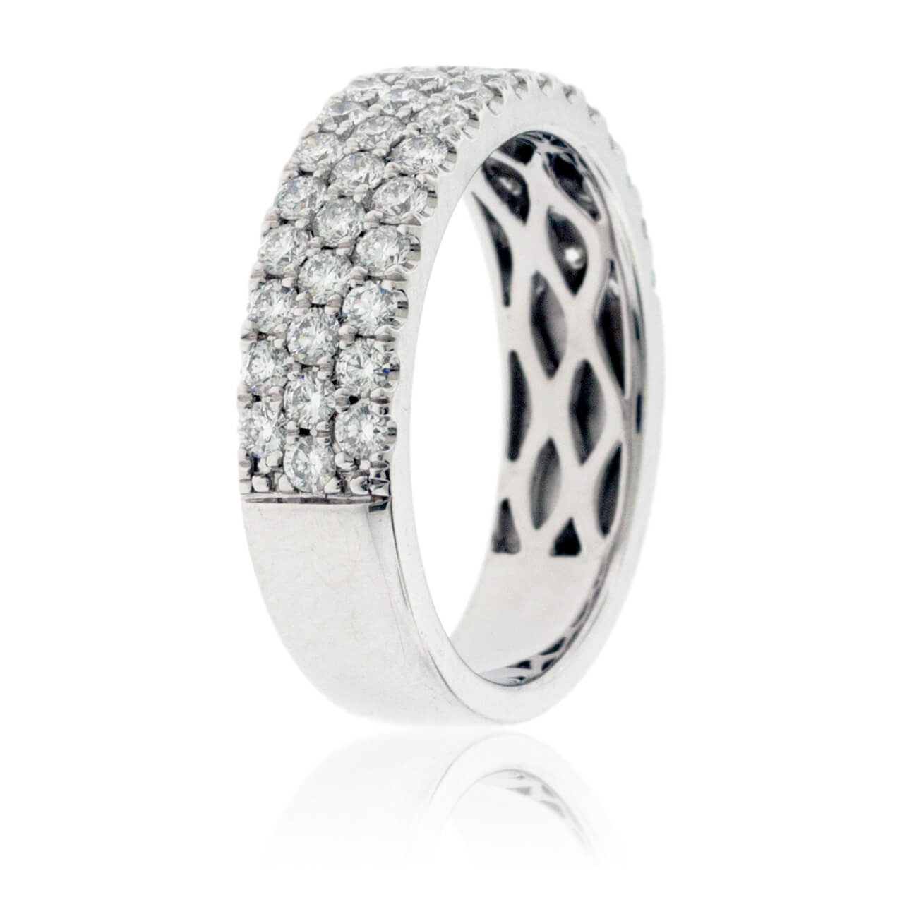 Three Row Pave 1.10ctw Diamond Band - Park City Jewelers
