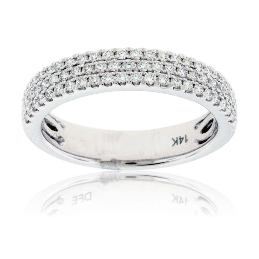 Three Row Pave .53ctw Diamond Band - Park City Jewelers