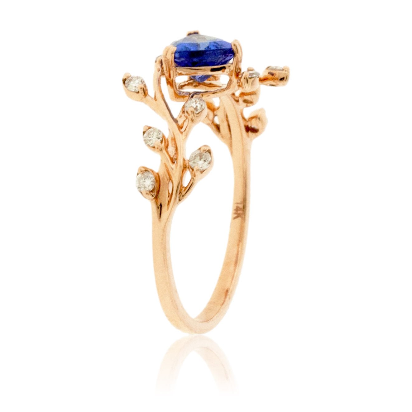 Trillian Cut Tanzanite and Diamond Organic Style Ring - Park City Jewelers