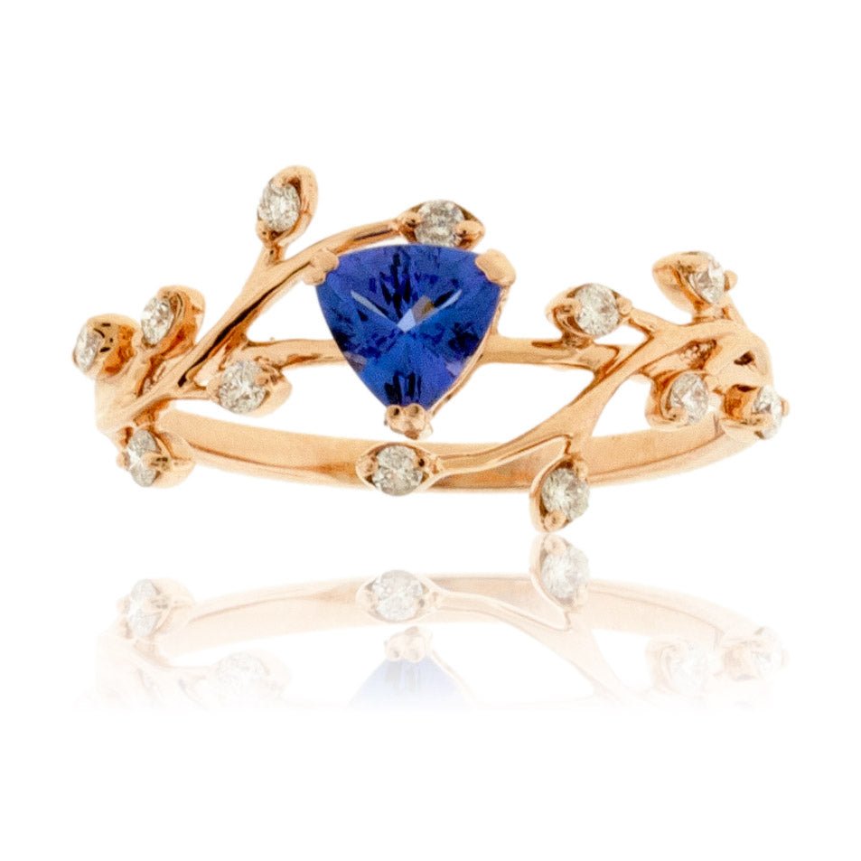 Trillian Cut Tanzanite and Diamond Organic Style Ring - Park City Jewelers