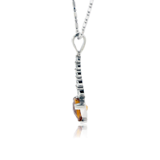 Trillion Citrine and Diamond Pendant - Park City Jewelers