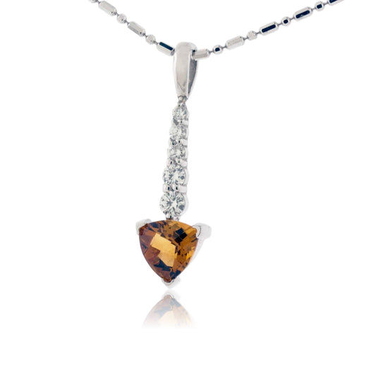 Trillion Citrine and Diamond Pendant - Park City Jewelers