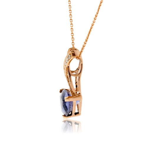 Trillion Iolite & Diamond Pendant - Park City Jewelers