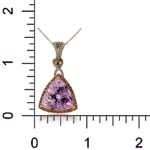 Trillion Kunzite with Diamond and Cognac Diamond Accented Necklace - Park City Jewelers