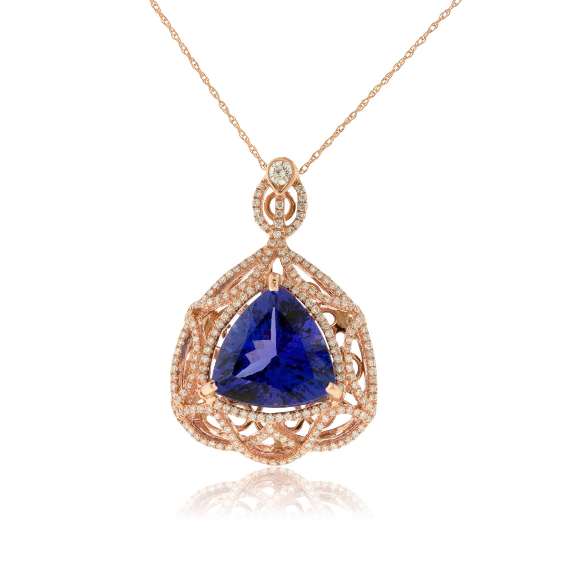Trillion Tanzanite with Diamond Accented Design Pendant – Park