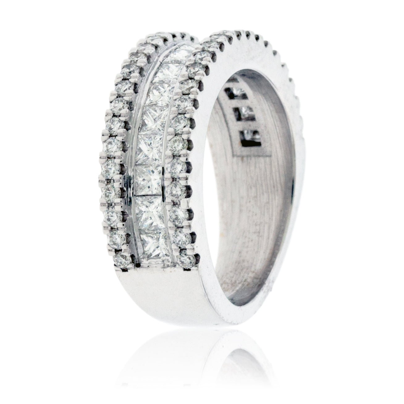 Triple Row White Gold Diamond Band - Park City Jewelers