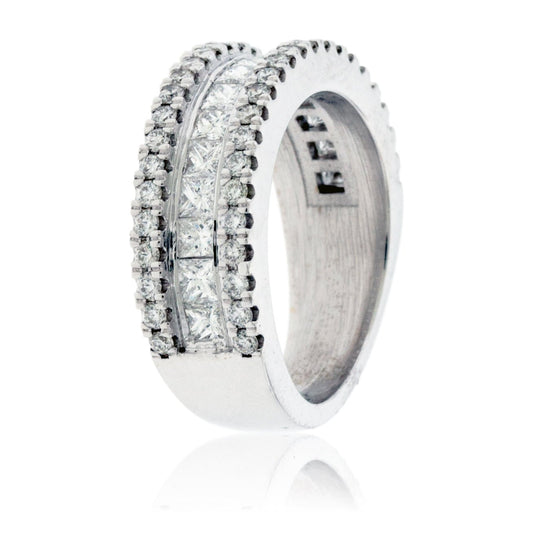 Triple Row White Gold Diamond Band - Park City Jewelers