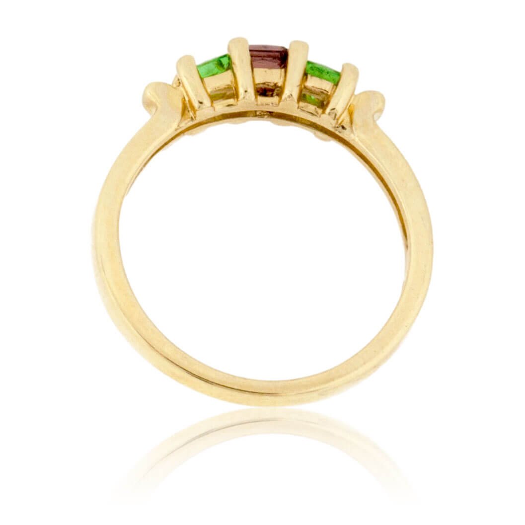 Tsavorite and Rhodolite Garnet Ring - Park City Jewelers