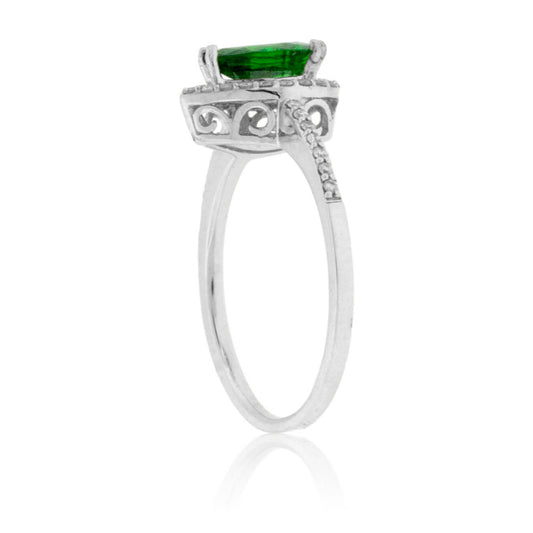 Tsavorite Garnet and Diamond Ring - Park City Jewelers