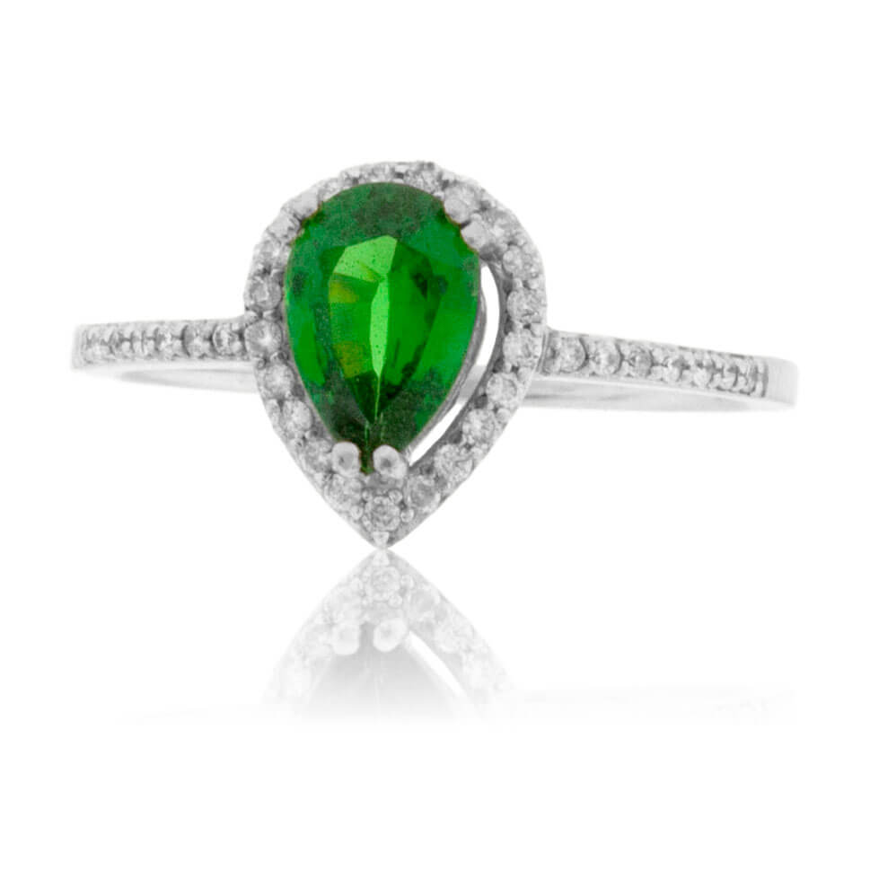 Tsavorite Garnet and Diamond Ring - Park City Jewelers