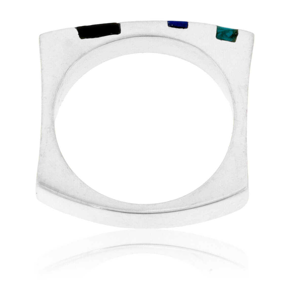 Turquoise, Onyx & Lapis Triple Inlay Ring - Park City Jewelers
